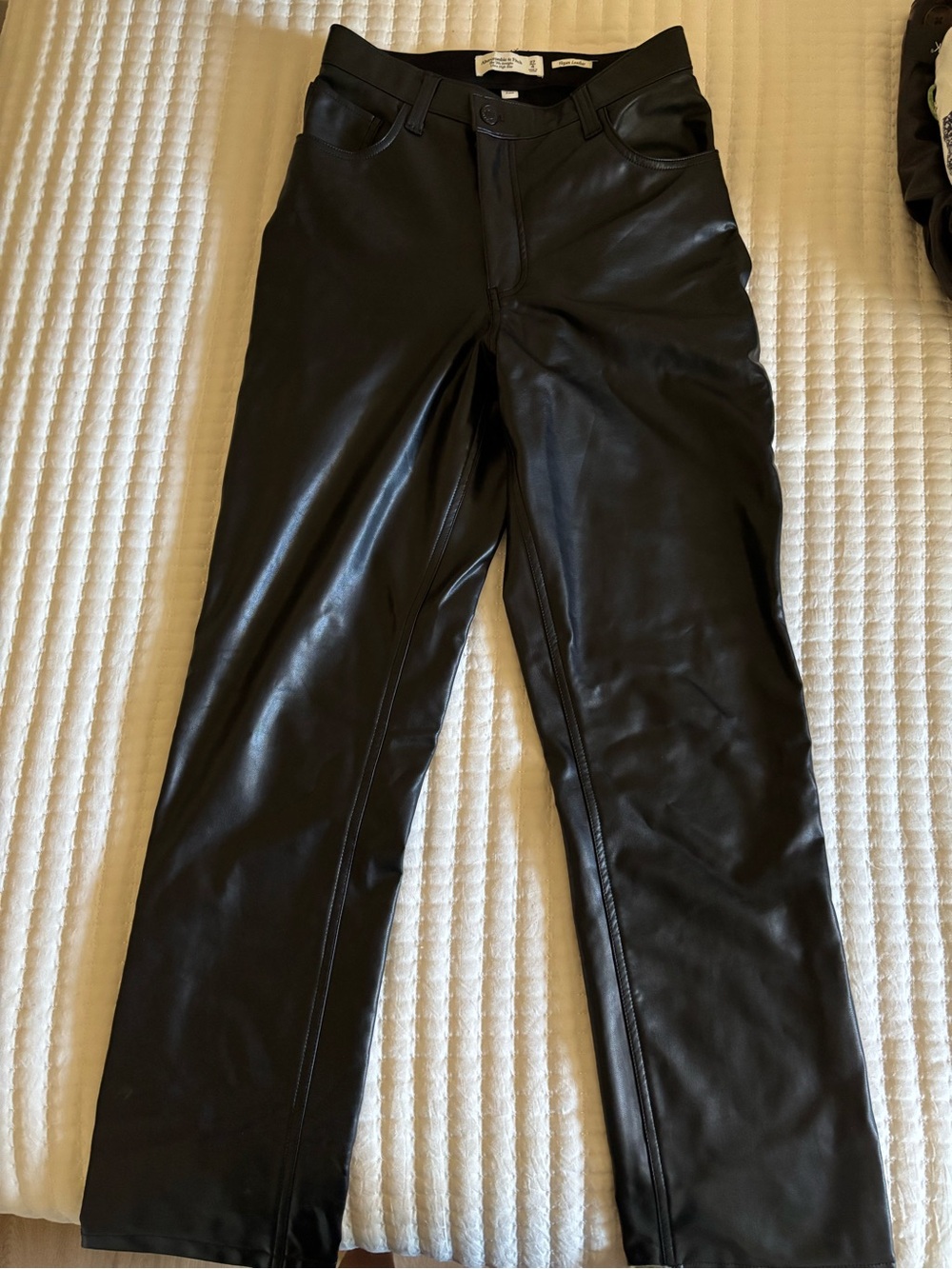 Abercrombie & Fitch Black Faux Leather Pants